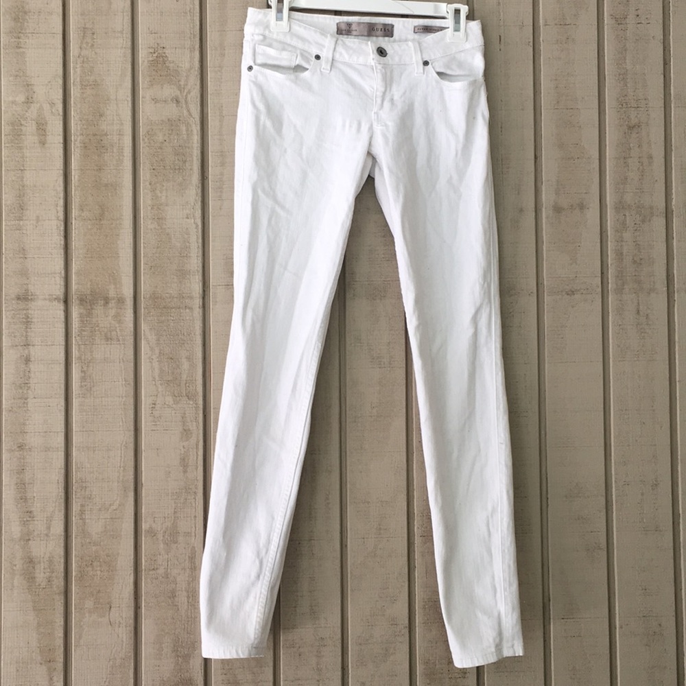 Guess Low Cut White Skinny Jeans